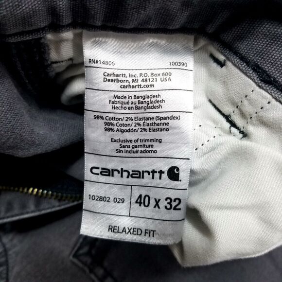 Carhartt Jeans Mens 40×32 Gray Relaxed Fit Medium Wash Denim - Picture 10 of 11